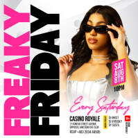 Colourful Freaky Friday Party Club Flyer for Social Media Instagram Post template
