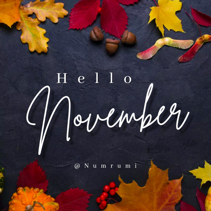 colourful hello november Template | PosterMyWall