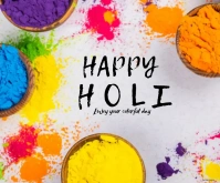Colourful Holi Medium Rectangle template