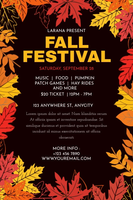 colourful modern fall festival Template | PosterMyWall