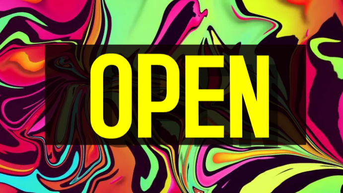 Black Open Sign Digital Display Template | PosterMyWall
