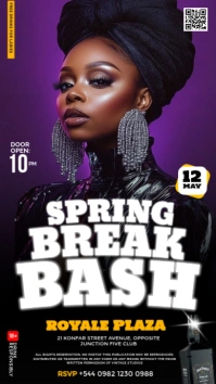Colourful Spring Break Party Flyer for Instagram template