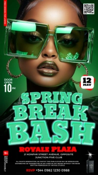 Colourful Spring Break Party Flyer for Instagram Reel template