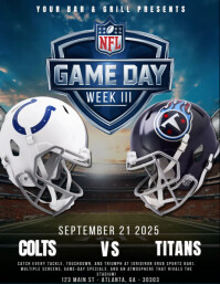 Black NFL Game Day Folder Template