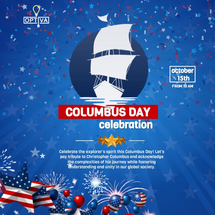 Columbus day Celebrations template 2023 Instagram 帖子