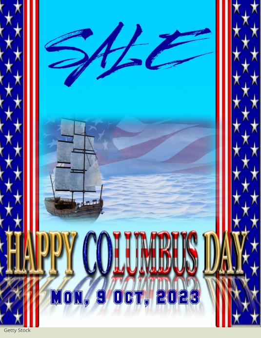 Columbus Day 传单(美国信函) template