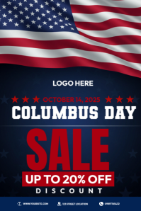 Columbus Day Special Sale Poster template