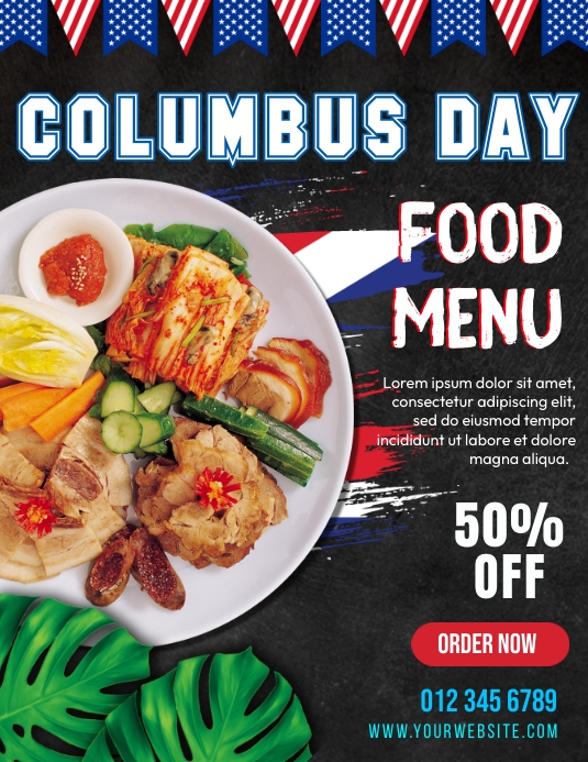 Columbus Menu Special Flyer (US Letter) template