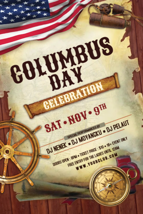 Columbus Party Design Poster template