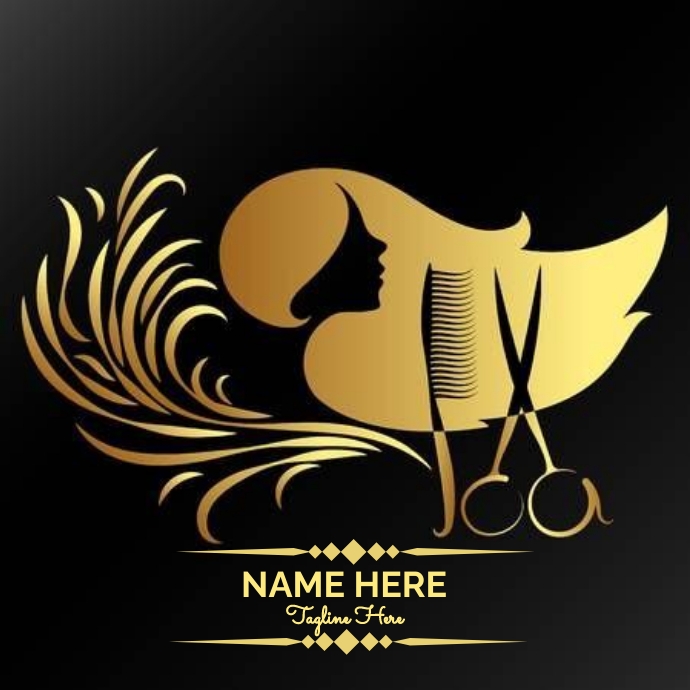 comb logo and brush company logo golden comb Template | PosterMyWall