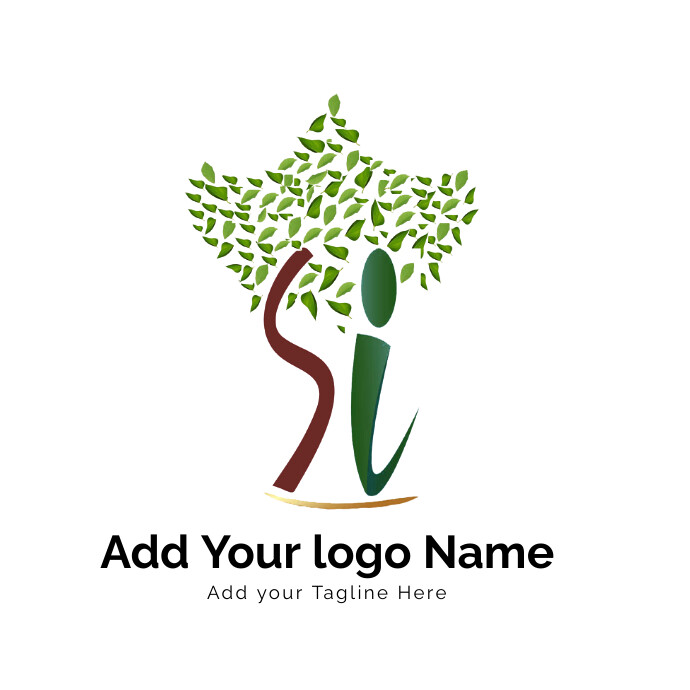 Comb Neem Tree Hair Scalp Logo template