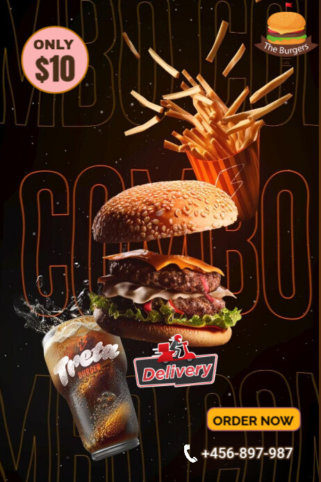 Combo Burger Poster template