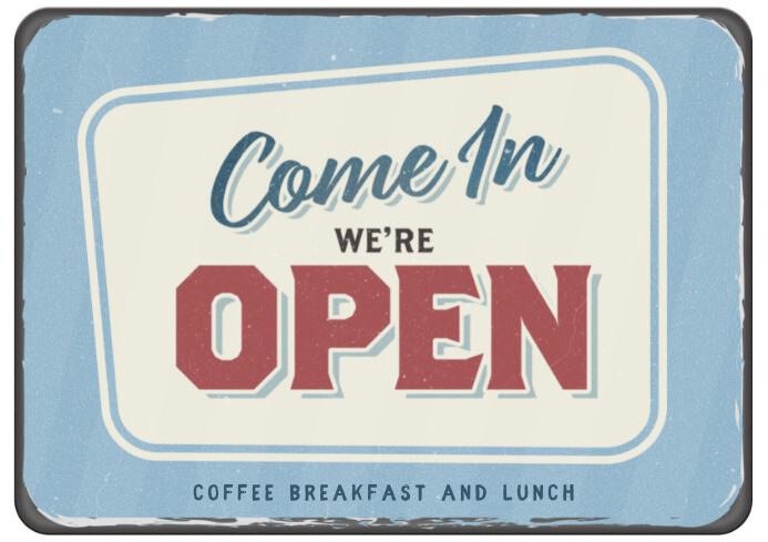 Come In We'Re Open Sign A4 template