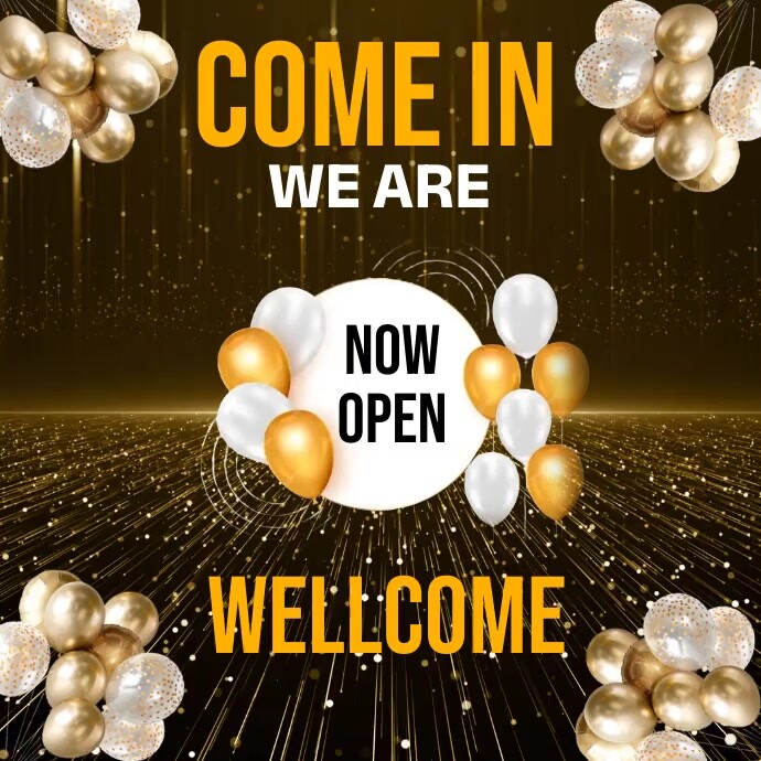 come in we are open Instagram Post template