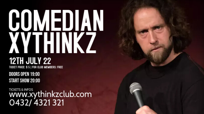 Comedian Stand up Comedy Artist Promo Ads Template | PosterMyWall