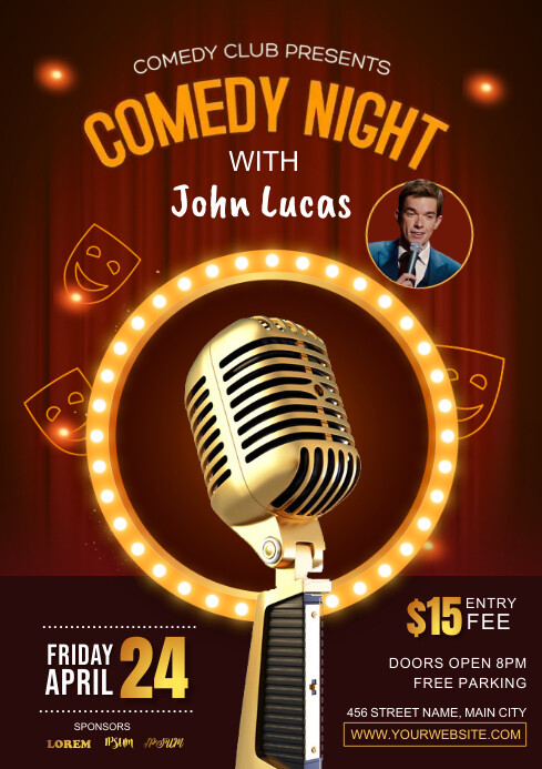 Free Comedy Poster.pdf Comedy Night Poster Template