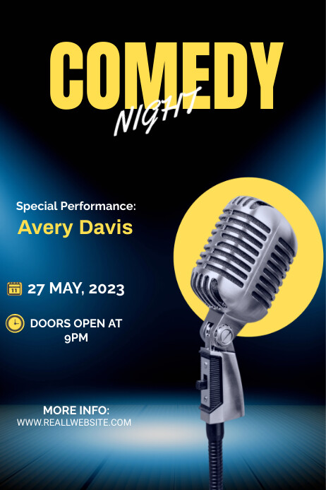 Comedy Night Graphics COMEDY NIGHT Template | PosterMyWall