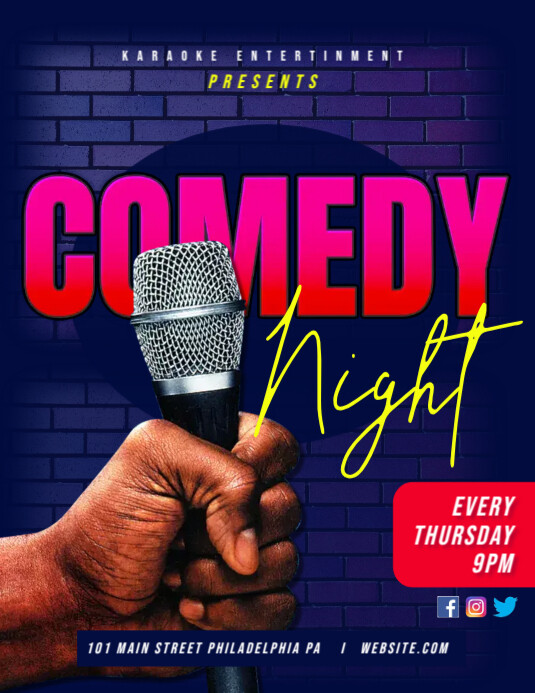 Comedy Night Graphics Comedy Night Template | PosterMyWall