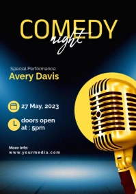 comedy night A3 template