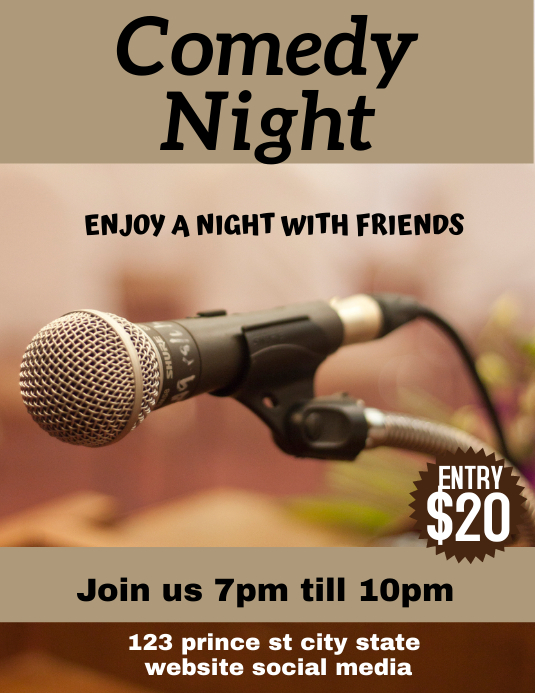 COMEDY NIGHT Flyer (US Letter) template