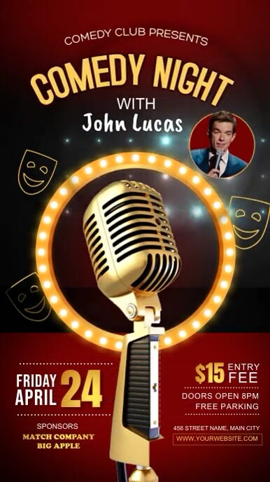 Comedy Night Graphics comedy night Template | PosterMyWall