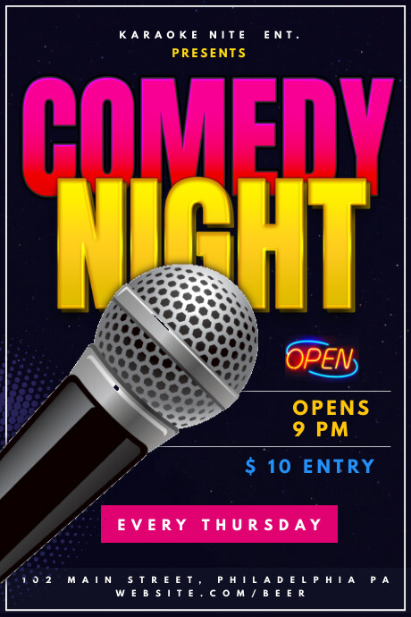 Comedy Night Graphics Comedy Night Template | PosterMyWall