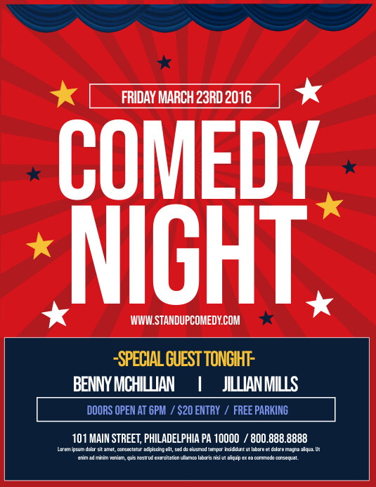 Customize 430+ Comedy Night Flyer (US Letter) Templates PosterMyWall