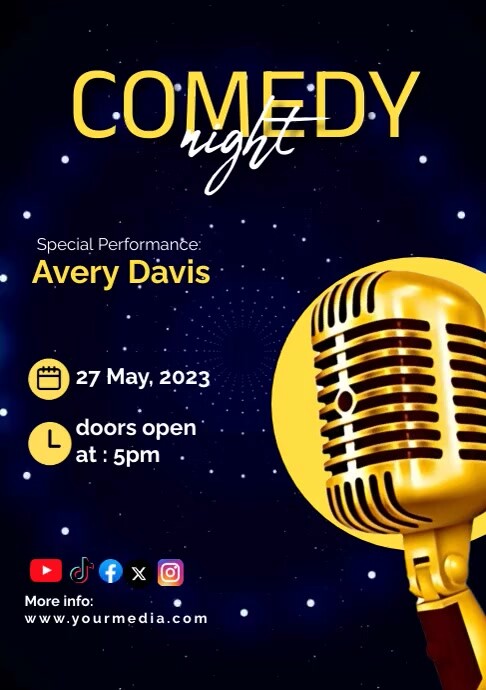 Comedy Night Graphics comedy night Template | PosterMyWall
