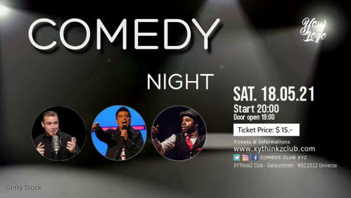 Comedy Invite Copy of Comedy Night Event invitation Cover Header Ad | PosterMyWall