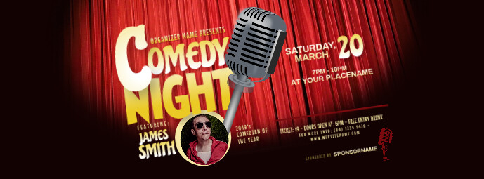 Comedy Night Facebook Cover Photo Template | PosterMyWall