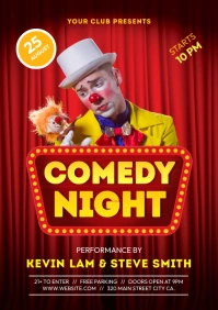 Comedy Night Flyer, Podcast Talk Show A3 template