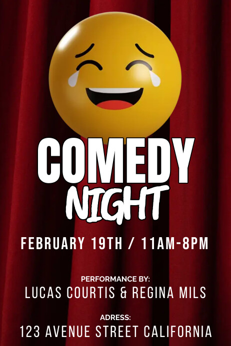 Comedy Night Graphics Comedy Night Poster Template | PosterMyWall