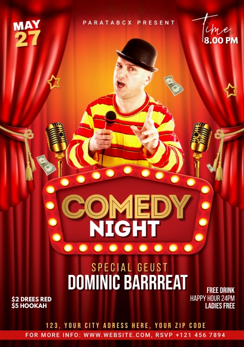 Comedy Night Show Template | PosterMyWall