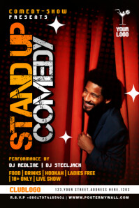 Comedy Night Show Banner 4' × 6' template