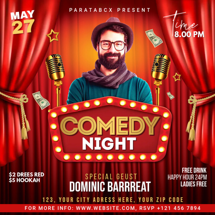 Comedy Night Show Template | PosterMyWall