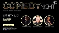 Comedy Night Show Event Comedian Stand up Ad Видеообложка профиля Facebook (16:9) template