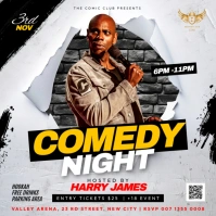 Comedy night show invitation flyer template instagram post