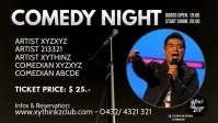 Comedy Night show stand up banner header ad Facebook Cover Video (16:9) template