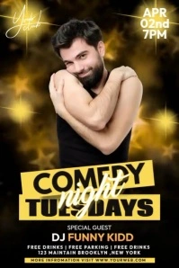Comedy Night Tuesdays Cartaz template
