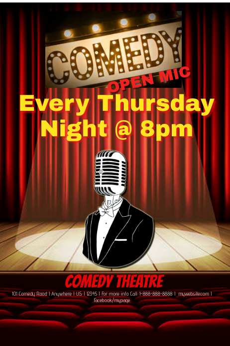 Comedy Open Mic Night Template | PosterMyWall