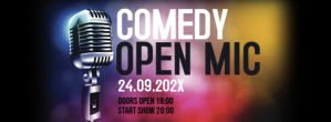 Comedy open mic night show stand up ad banner Portada de Facebook template
