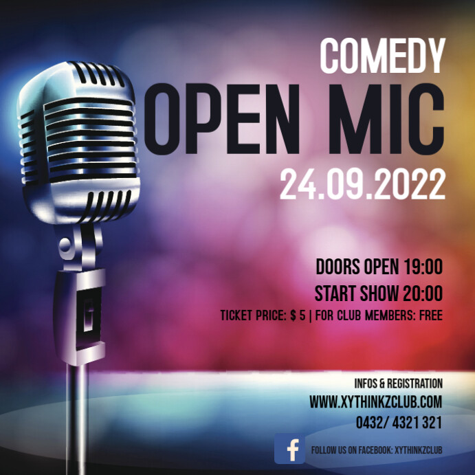 Comedy open mic night show stand up ad Template | PosterMyWall