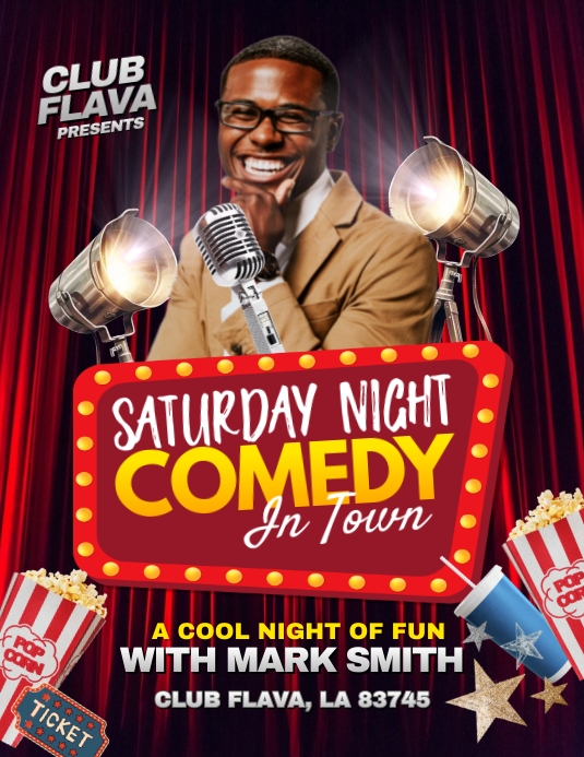 Comedy Show Flyer Template PosterMyWall