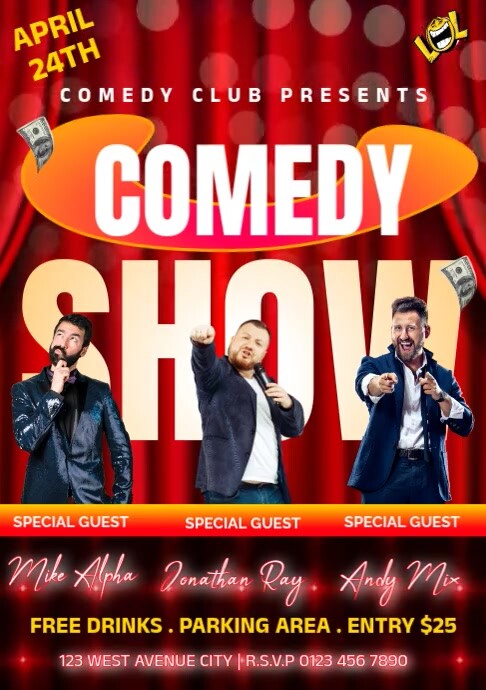 Comedy Stand Up Show A1 template