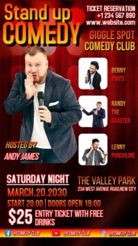 Comedy Stand Up Show Digital Display (9:16) template