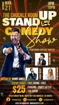 Comedy Stand Up Show Digital Display (9:16) template