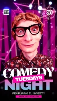 Comedy Tuesday Night เรื่องราวบน Instagram template