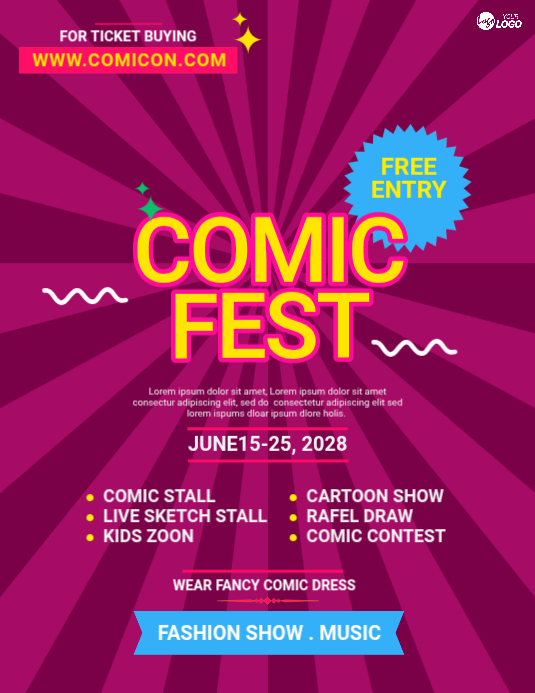 Plantilla de Comic fest flyer | PosterMyWall