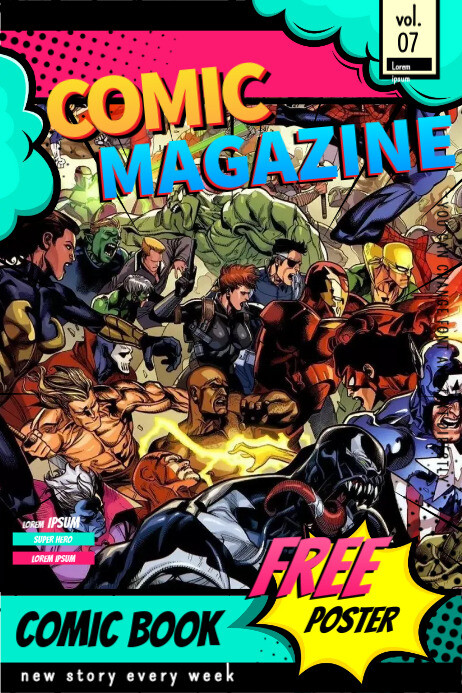 Comic Style Advertisements Comic Magazine Ads Template | PosterMyWall