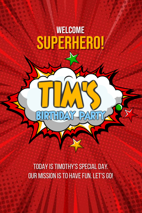 Comic Party Template PosterMyWall